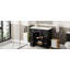 Ensemble de meuble-lavabo de salle de bain 36 "avec comptoir de lavabo, lavabo simple noir, armoire à shaker avec porte à fermeture douce et 3 tiroirs