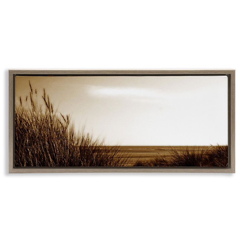 «Long View Horizon», art mural encadré flottant par Noah Bay, Cadre flottant orme Montalcino, H 14 po x l 31 po