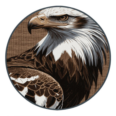 Tapis à motif de faune à motif d'aigle martial lavable 