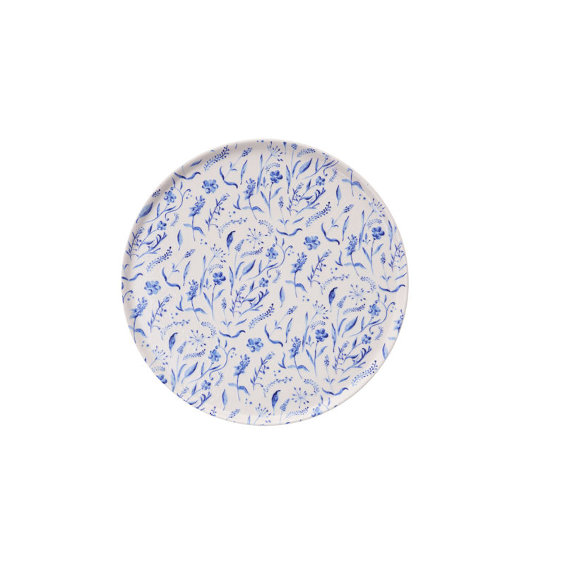 Elegant Service Plate Set (6 Pieces), Blue & White Ceramic, 10.0 x 10.0 x 1.0 inches | 100% Dishwasher & Microwave Safe | Perfect for Entertaining & Everyday Use, Durable and Stylish Design