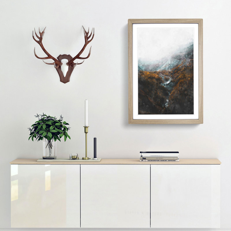 Zermatt In Switzerland - Single Picture Frame Painting on MDF, 33cm H x 24cm W x 2cm D, Oak Framed