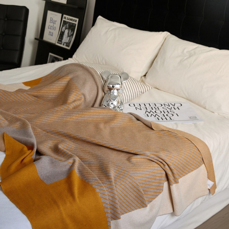 Twill Throw Blanket Gray, Yellow