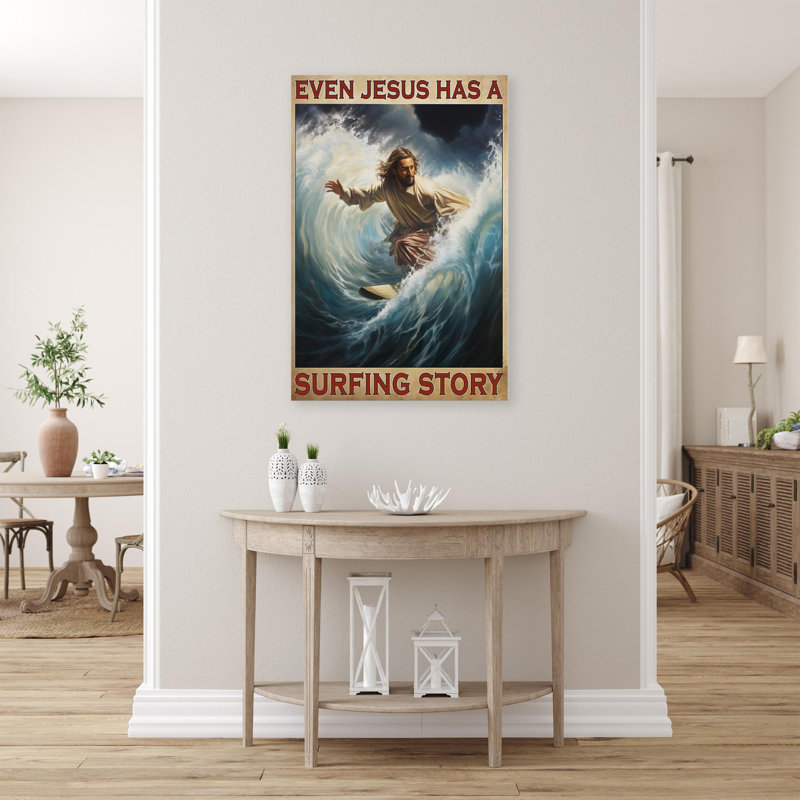 Même Jésus a une histoire de surf - 1 pièce Rectangle même Jésus a une histoire de surf - 1 pièce Rectangle, impression sur toile tendue sur toile tendue
