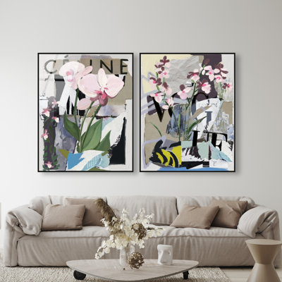 Fine Art Fashion Set High-Gloss Frameless Acrylic Glass Wall Art Floral & Botanical Print by Oliver Gal, Ready to Hang, 16 x 20