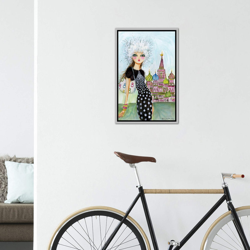 Art de Moscou, H 26 po x l 18 po x P 1,5 po, Toile avec cadre argenté