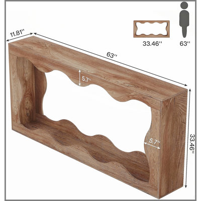 Table basse rétro, table basse étroite, table d'entrée Wave Design