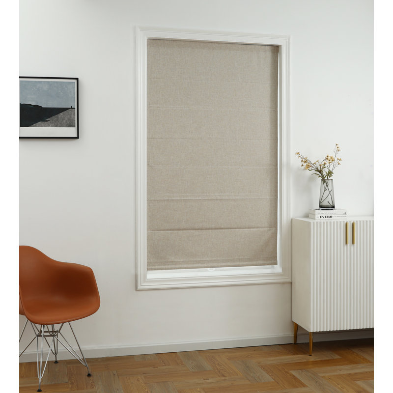 Store romain 100% coton occultant sans cordon, L 23 po x L 64 po, Lin naturel