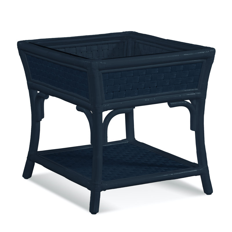 Boca Glass End Table, Navy