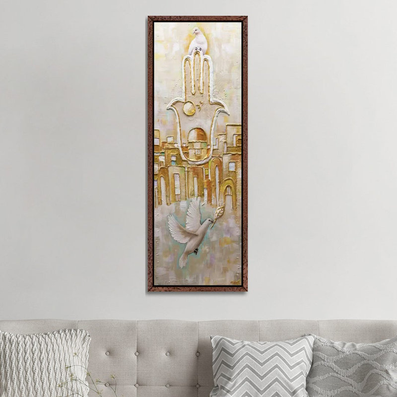 Jerusalem, City Of Gold by Osnat Tzadok - Panoramic Painting on Canvas, No Framed, 182.88 cm H x 60.96 cm W