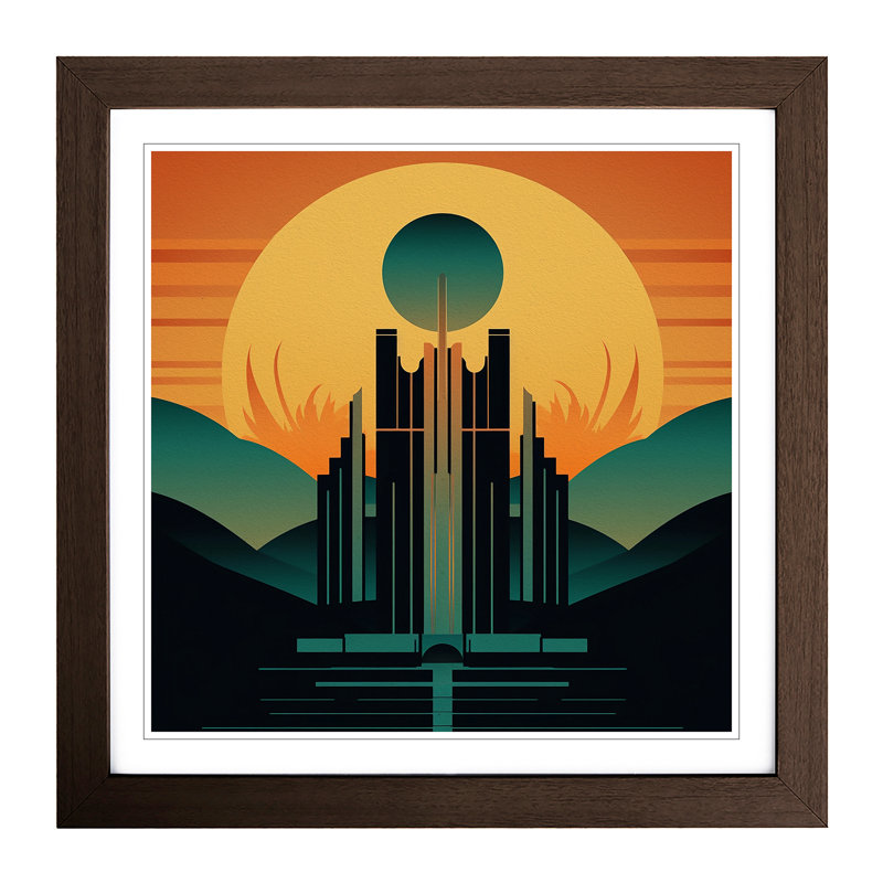 Single Picture Frame Print on Wood, Walnut