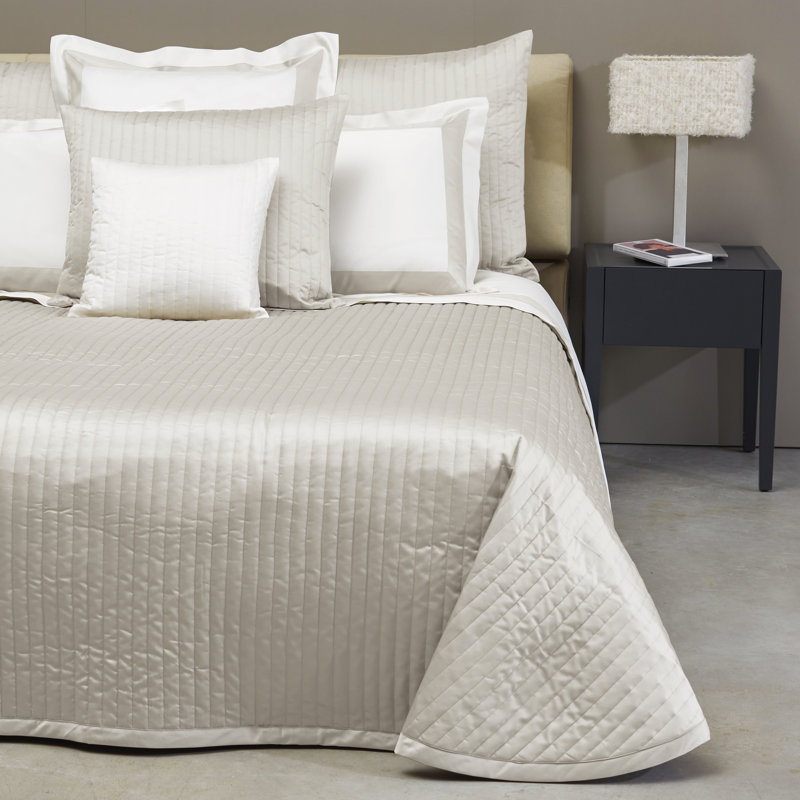 Siena Channel Coverlet, Pearl, King Coverlet