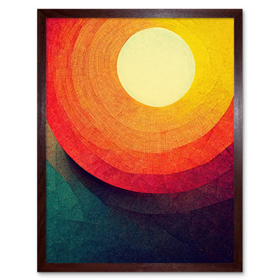 Abstract Sunrise Sunset Sunshine Retro Style - Print