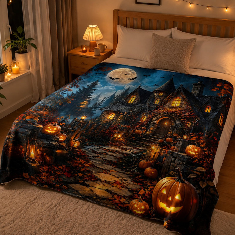 Jeté Spooky Halloween House, Jeté standard (l 50 po x L 60 po)