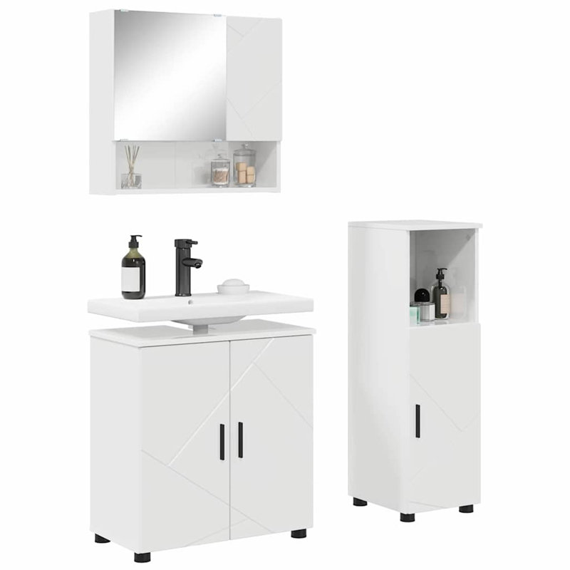 Bathroom Storage Furniture Set, White