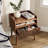 Mid-Century 20"W Nightstand Set Of 2 With Open Shelf & Chessboard-Cut Drawer, Bedside Table Set Of 2 Modern Bedroom Furniture With Curved Corner-984244276
