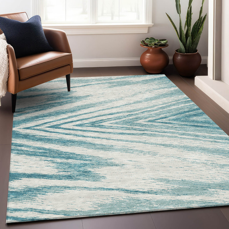  Machine Washable Indoor/Outdoor Chantille ACN876 Black Rug, Rectangle 2'6" x 3'10"