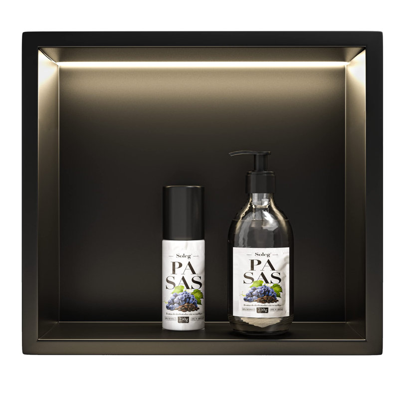 Niche de douche en acier inoxydable 12 pouces avec bande de lumière DEL