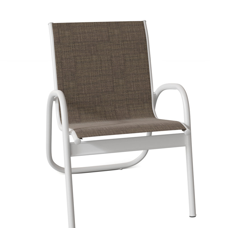 Fauteuil de patio Gardenella, Moka Sunbrella®, Blanc texturé