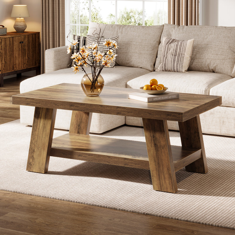 Pedestal Coffee Table with Storage