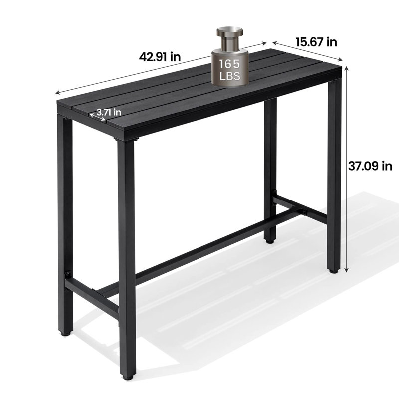 Table bistro rectangulaire avec plateau imperméable, 43"
