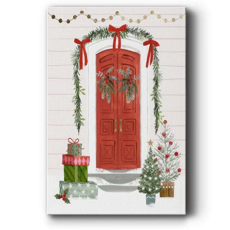 Festive Front Door II sur impression sur toile, H 27 po x l 18 po x P 1,5 po