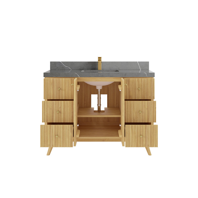 Ensemble de meuble-lavabo simple 48 po Ceinna, Gris Piatra