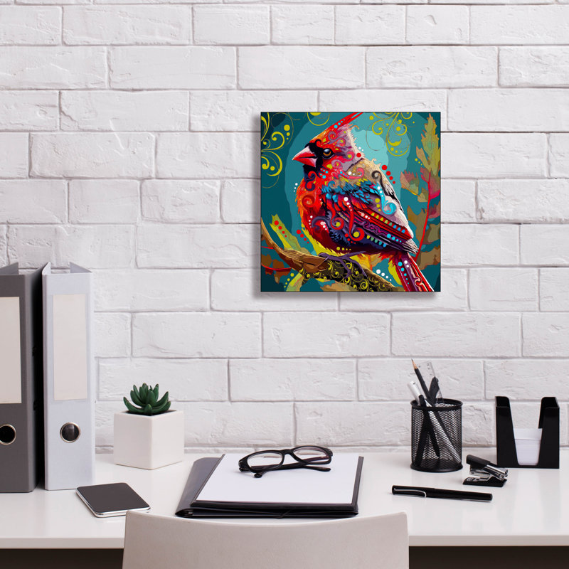 «Cardinal» par Dean Russo, H 12 po x l 12 po x P 0,75 po