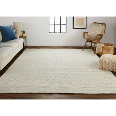 Tapis gris clair en laine / coton tissé à la main Israël