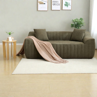 Divan 2 places spacieux à compression, causeuse moderne en similicuir pour la maison