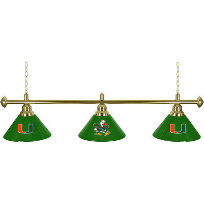 Luminaire suspendu pour table de billard 3 lumières University of Miami