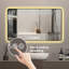 Miroir de salle de bain anti-buée à coins arrondis à DEL avec affichage de la température