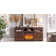 Rymann Farmhouse Fireplace TV Stand with Timer, Wood TV Console for TVs up to 78" with 23" Electric Fireplace Included
