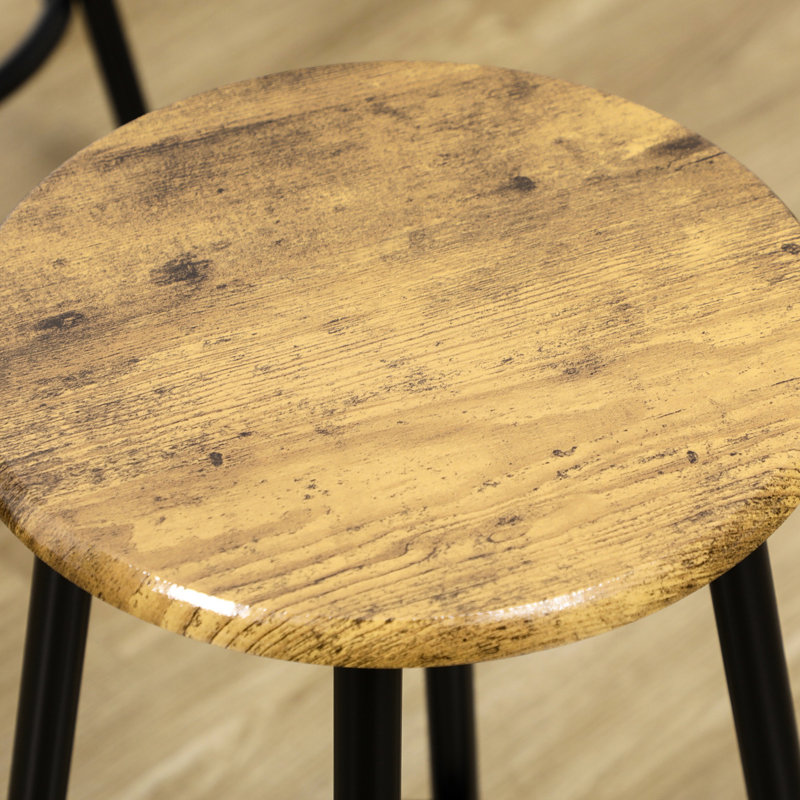 Table de cuisine de style industriel 5 pièces, plateau brun rustique, structure en métal noir, table de cuisine à assembler et 4 chaises avec charme, peu encombrante, assemblage, construction, requis