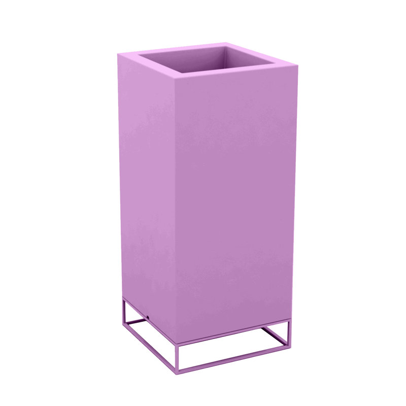 Vela High Resin Pot Planter, Ice, 39.25" H x 23.5" W x 23.5" D