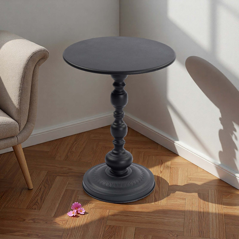 Vintage Metal Round Side Table for Small Spaces