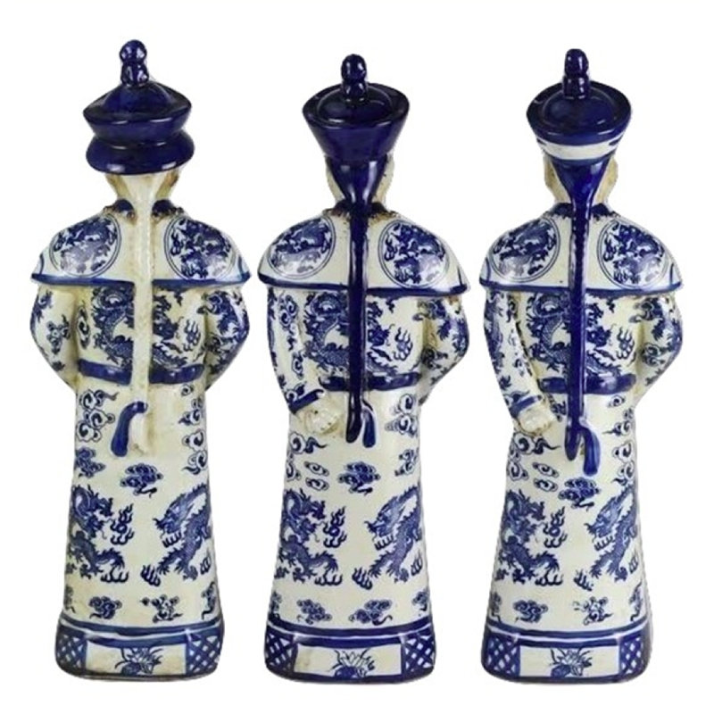TRIO OF ELEGANT STANDING EMPERORS