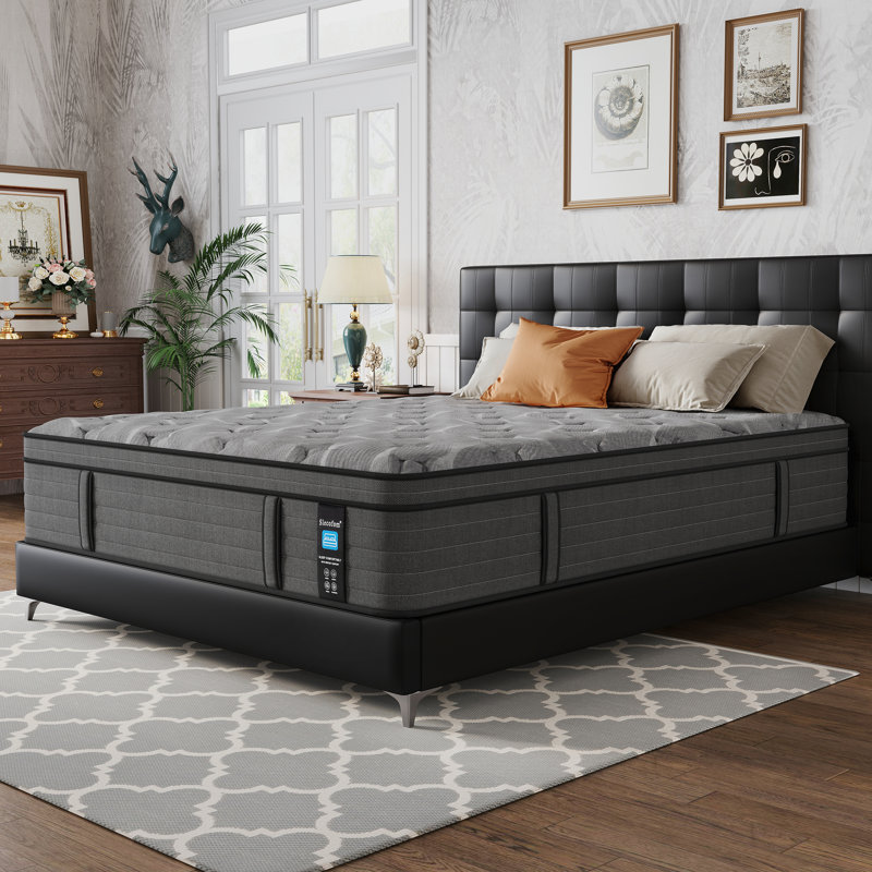 Jarrettsville 14" Firm and Comfortable Hybrid Mattress with Gel Memory Foam & Pressure Relief, King