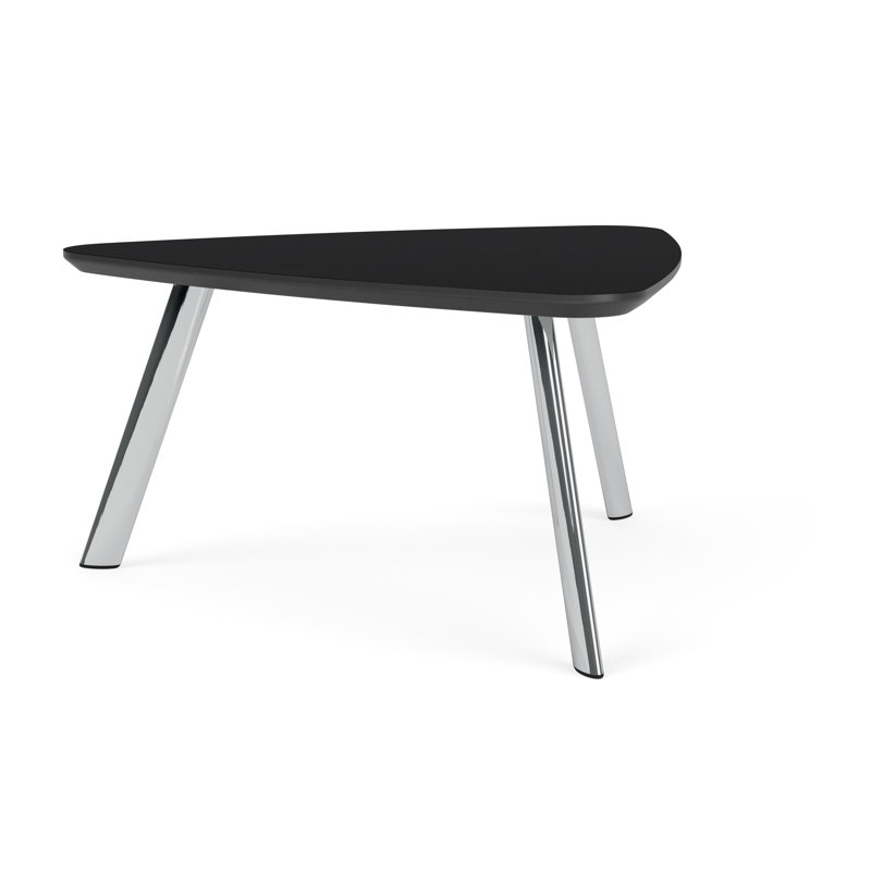 Willow Lounge Reception Conversational Table Steel Legs High Pressure Laminate Top, Chrome, Midnight Black