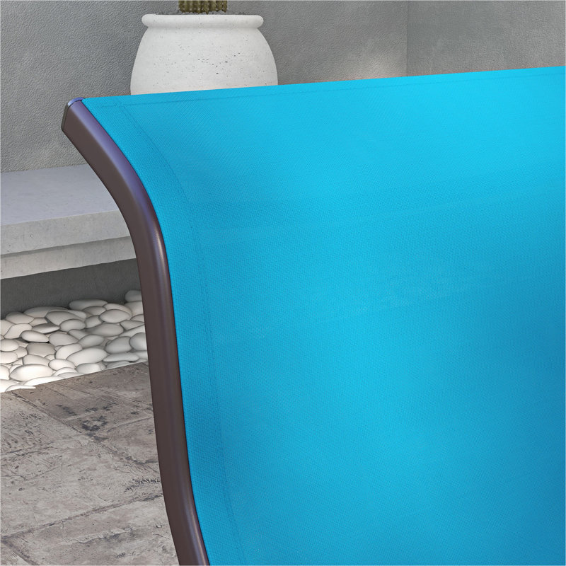 Outsunny Outdoor Glider Chair, Gliders for Outside Patio with Smooth Rocking Mechanism and Lightweight Construction for Backyard, Blue