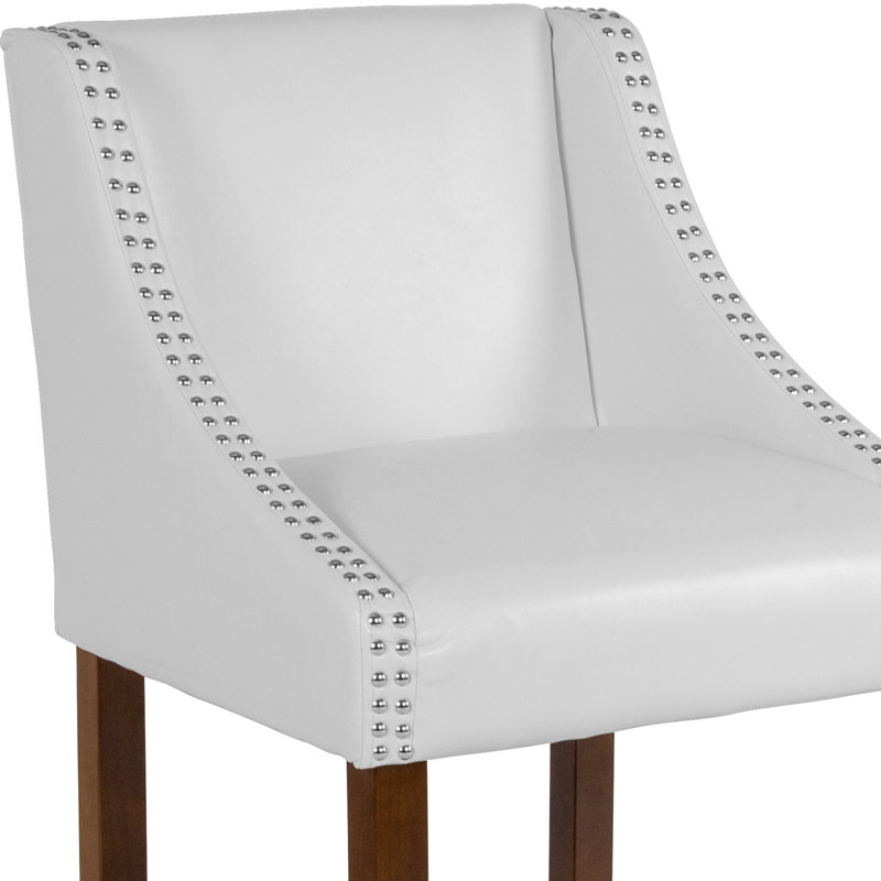 Tabouret de bar Desaria, Tabouret de comptoir 24 po, Blanc