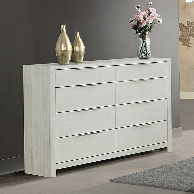 Commode en bois avec 8 tiroirs de rangement pour la chambre à coucher