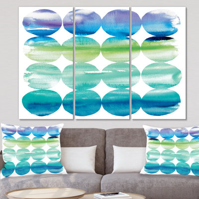 « circle abstract blue colorfields i », peinture sur toile, reproduction d’image multi-parties