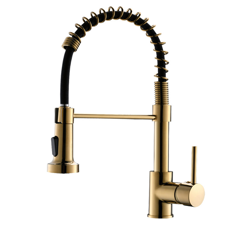 GAWEZA Pull Down Kitchen Faucet, Gold