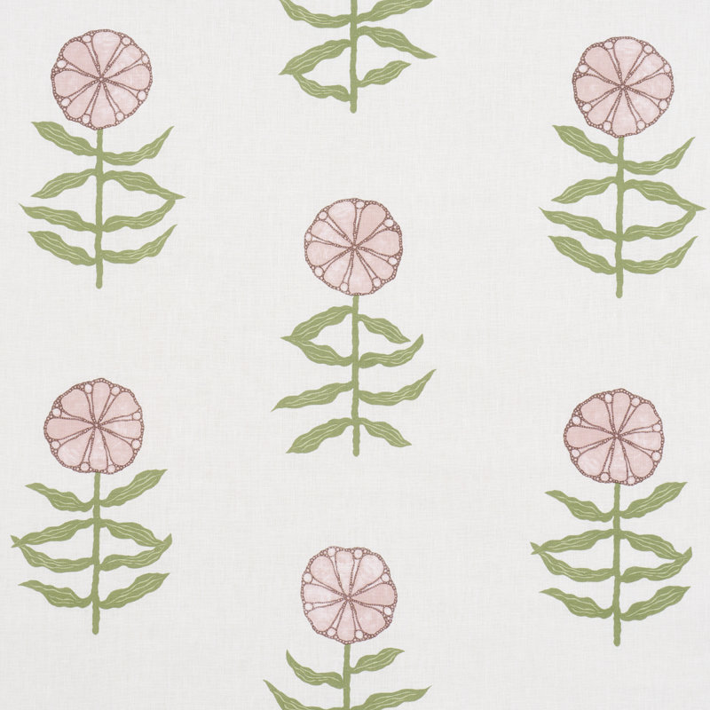 Schumacher x Marian Mcevoy Pretty Petals Fabric, Blush