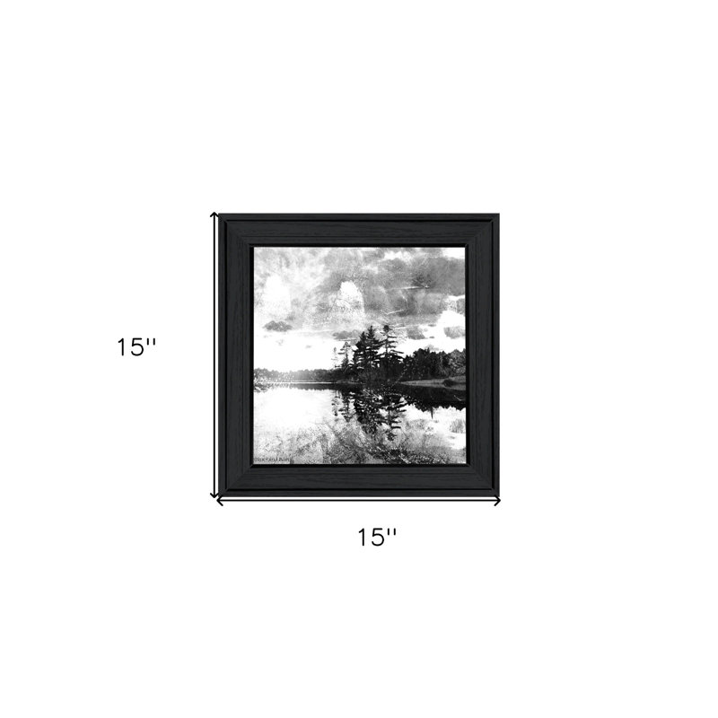 Lakeside Pines Black Framed Print Wall Art