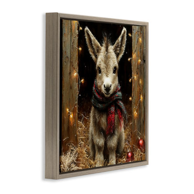 Cadre flottant Baby Donkey & Holiday Lights, design par Riley B