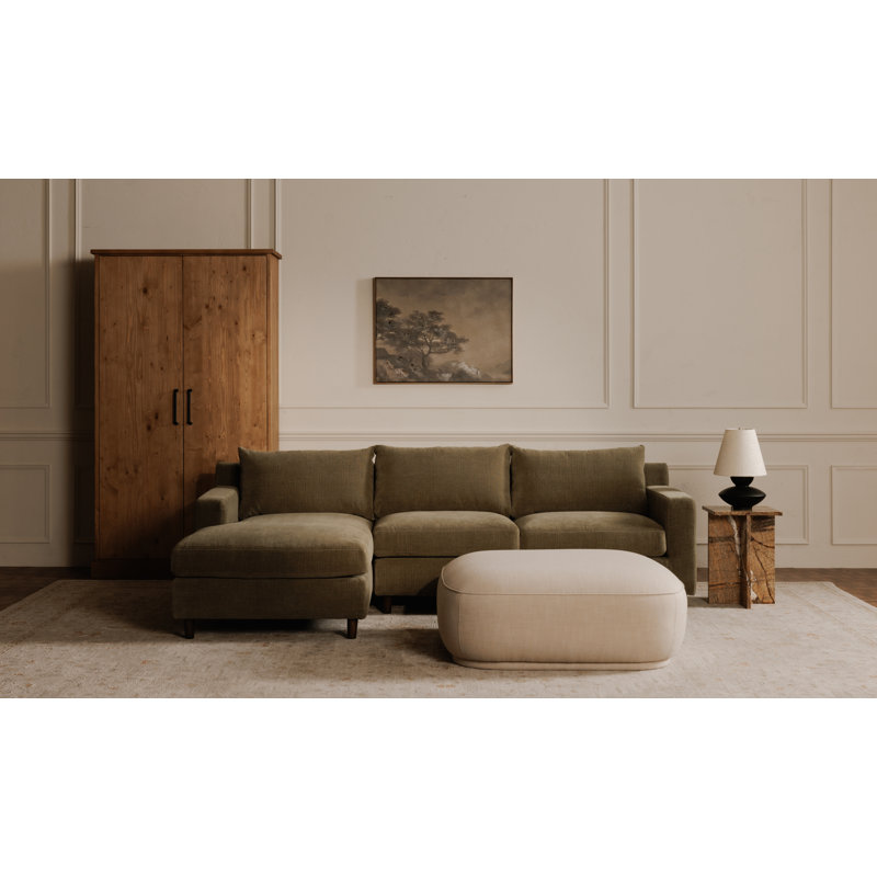 Repose-pieds surdimensionné carré de 42 po Farrow, Crypton® beige