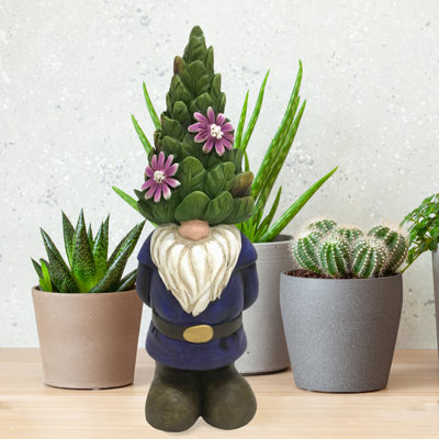 Statue de gnome avec chapeau topiaire Jorge