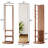Full-body mirror, solid wood + rubber wood + glass, 19.6*68.8in(mirror width:15.7in) Large mirror for viewing the whole body, easy to dress and tidy up and place in the bedroom/living room (Walnut)