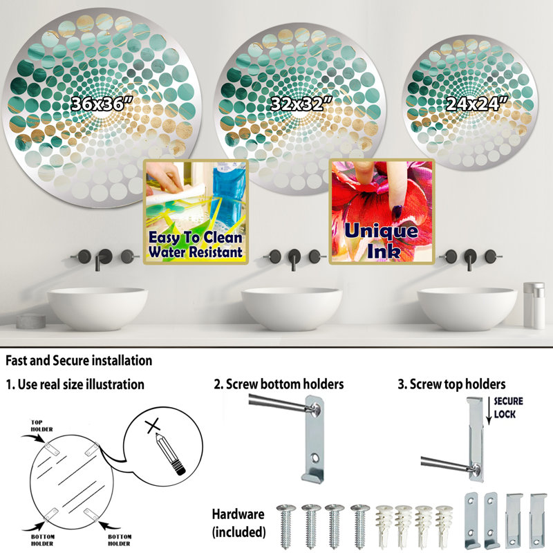 Aiumu Circle Mirror, 31,4 po x 31,4 po